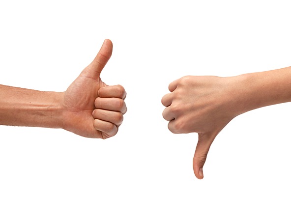 Thumbs up thumbs down crop